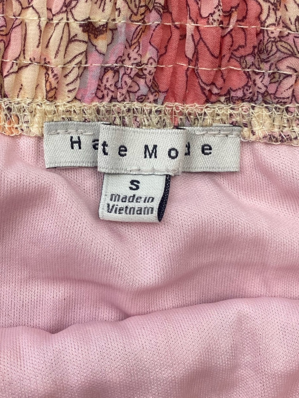 Haute Monde Mini Skirt Ruched Smocked Ditsy Petal Pink Floral Small - Picture 4 of 5